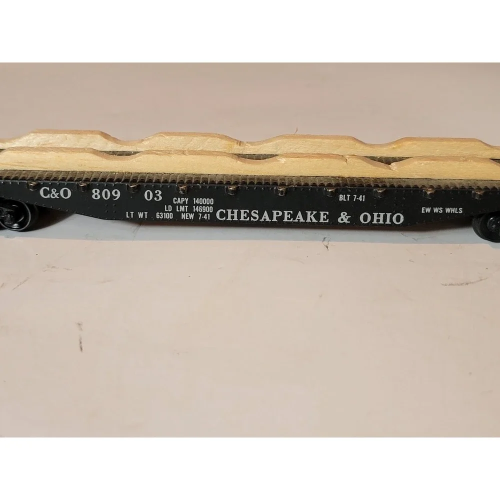 Ho Scale C&O Chesapeake &‎ Ohio Flat Car Model Train Car #809 03 #BLT 7-41